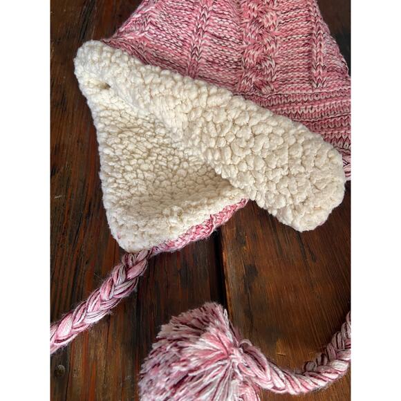 DEARFOAMS Pink Knit Sherpa Lined Beanie sz OS - Picture 7 of 7